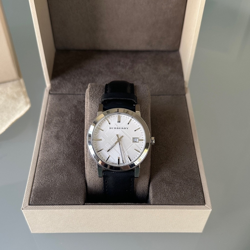 Burberry Black and Silver Timepiece